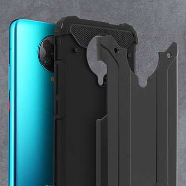 Avizar Coque Xiaomi Poco F2 Pro Design Relief Bi-matière Antichute noir pas cher