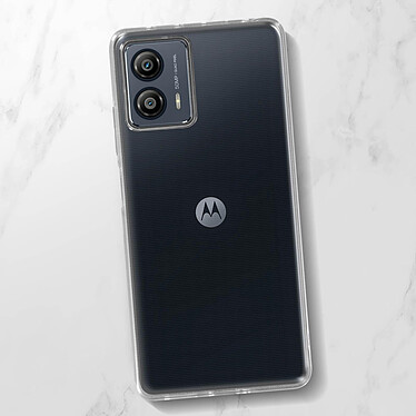 Avizar Coque pour Motorola Moto G53 Silicone Gel Souple avec Verre Trempé Dureté 9H contour noir pas cher