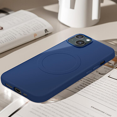 Acheter Avizar Coque Magsafe pour iPhone 15 Plus Silicone Souple Soft touch  Bleu nuit