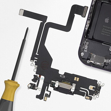 Acheter Clappio Connecteur de Charge pour iPhone 14 Pro, Port Lightning + Microphone Lavande