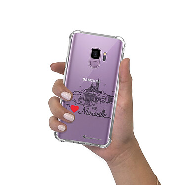 Avis LaCoqueFrançaise Coque Samsung Galaxy S9 anti-choc souple angles renforcés transparente Motif J'aime Marseille