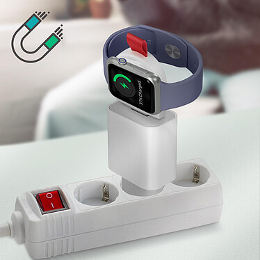 Avis Avizar Chargeur sans-fil magnétique Apple Watch Design portable Dragonne intégrée Blanc