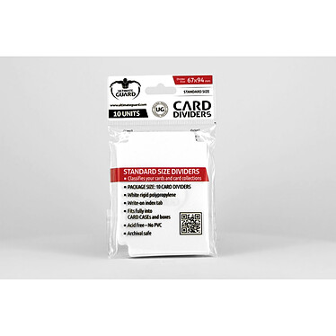 Ultimate Guard - 10 intercalaires pour cartes Card Dividers taille standard Blanc