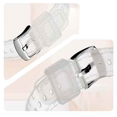 Acheter Avizar Bracelet Huawei Band 7, 6 Pro, 6 et Honor Band 6 Silicone Bumper Ajustable  blanc translucide