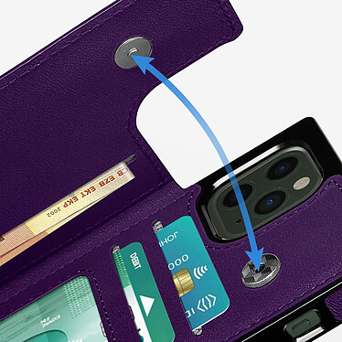 Avizar Coque Cordon iPhone 11 Pro avec Porte-cartes Support Vidéo Lanière violet foncé pas cher