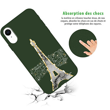 Avis LaCoqueFrançaise Coque iPhone Xr Silicone Liquide Douce vert kaki Illumination de paris