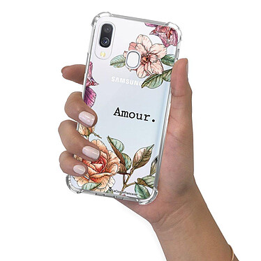 LaCoqueFrançaise Coque Samsung Galaxy A40 anti-choc souple angles renforcés transparente Motif Amour en fleurs pas cher