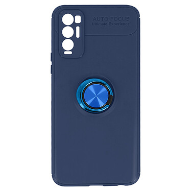 Avizar Coque Oppo Find X3 Neo Bague Support Métallique Silicone Gel Bleu
