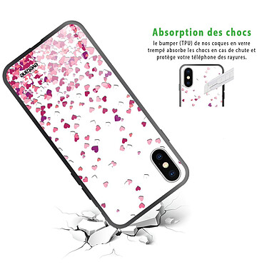 Avis Evetane Coque en verre trempé iPhone Xs Max Confettis De Coeur