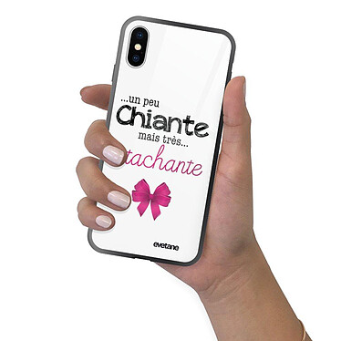 Evetane Coque iPhone X/Xs Coque Soft Touch Glossy Un peu chiante tres attachante Design pas cher