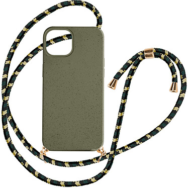 Avizar Coque cordon pour iPhone 15 Silicone Recyclable  Kaki