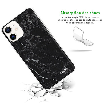 Avis Evetane Coque iPhone 12 mini 360 intégrale transparente Motif Marbre noir Tendance