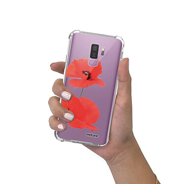 Evetane Coque Samsung Galaxy S9 Plus anti-choc souple angles renforcés transparente Motif Coquelicot pas cher