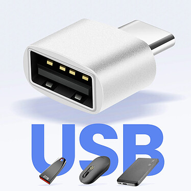 Avis Avizar Adaptateur pour MacBook USB C Mâle vers USB 2.0 Femelle 480 Mbps Argent