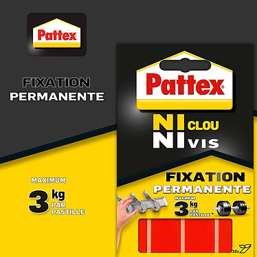 Acheter PATTEX Pochette 10 pastilles adhésives ULTRA FORT 20x40 mm Ni Clou Ni Vis
