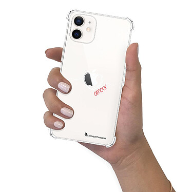 LaCoqueFrançaise Coque iPhone 12 mini anti-choc souple angles renforcés transparente Motif Coeur Blanc Amour pas cher