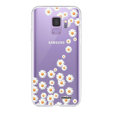Evetane Coque Samsung Galaxy S9 360 intégrale transparente Motif Marguerite Tendance