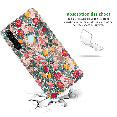 Avis LaCoqueFrançaise Coque Xiaomi Redmi Note 8 T 360 intégrale transparente Motif Fleurs Beige et Rose Tendance