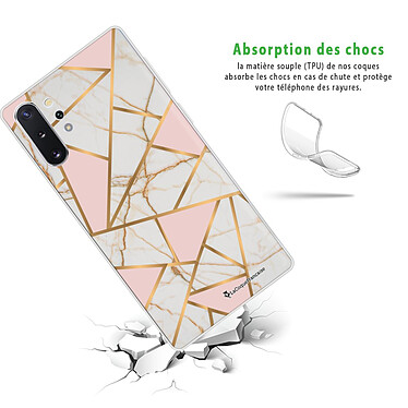 Avis LaCoqueFrançaise Coque Samsung Galaxy Note 10 Plus 360 intégrale transparente Motif Marbre Rose Tendance