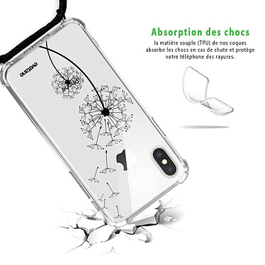 Avis Evetane Coque cordon iPhone X/Xs noir Dessin Pissenlit