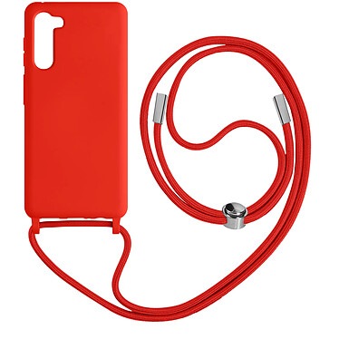 Avizar Coque Cordon pour Samsung Galaxy S23 Plus Semi-rigide Lanière Tour du Cou 80cm  Rouge