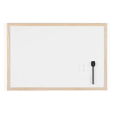 BI-OFFICE Tableau Blanc Magnétique 60 x 40 cm avec 1 Marqueur et 2 Aimants