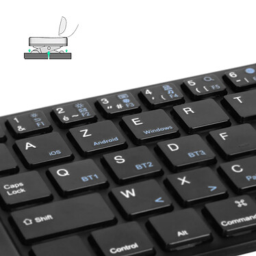 Avizar Mini Clavier Bluetooth AZERTY, Android, iOS et Windows, Support inclus pas cher