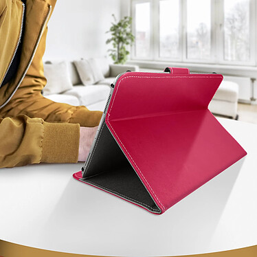 Avis Avizar Housse pour Tablette 10 Pouces Universelle Effet Cuir Vieilli Support Vidéo  Fuchsia