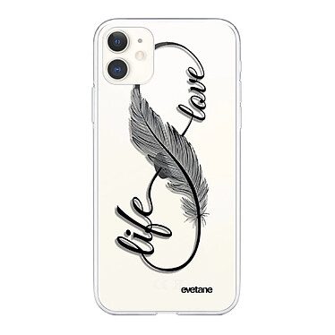 Evetane Coque iPhone 11 360 intégrale transparente Motif Love Life Tendance