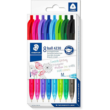 STAEDTLER Stylo à bille rétractable ball 4230 M, étui de 8