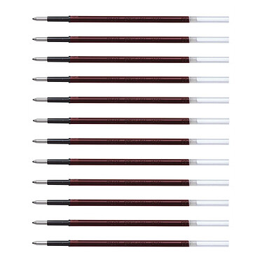 PILOT Recharge BRFV-10 pour stylo bille ACROBALL Pointe Moyenne Rouge x 12