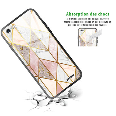 Avis Evetane Coque en verre trempé iPhone 6 Plus / 6S Plus Marbre Rose Losange