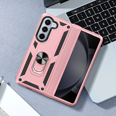 Avizar Coque pour Samsung Galaxy Z Fold 5 Hybride Bague Support Magnétique  Rose pas cher