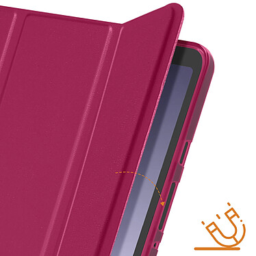 Avizar Étui pour Samsung Tab A9 Clapet Support Trois volets Mise en veille Fuchsia pas cher