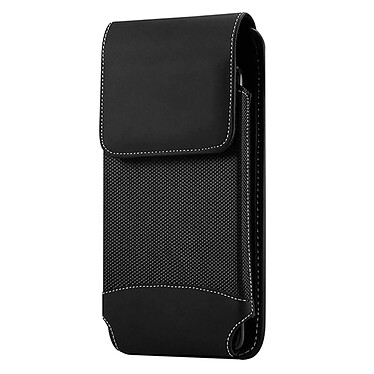 Avizar Étui Ceinture Vertical Smartphone Universel Nylon Mousqueton Clip Noir