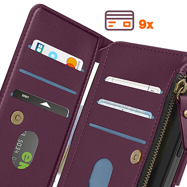 Avis Avizar Étui pour Samsung Galaxy S24 Portefeuille Multi-rangement Support Bordeaux