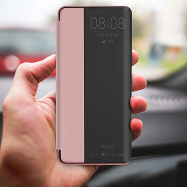 Avis Avizar Housse Huawei P30 Pro Étui Grande Fenêtre Translucide Coque Rigide rose gold