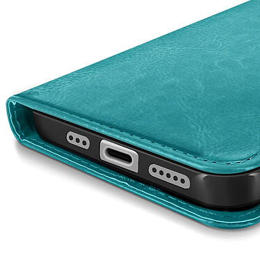 Mayaxess Étui pour iPhone 16 Portefeuille avec Dragonne Turquoise pas cher