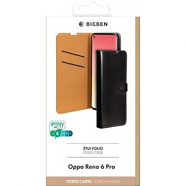 BigBen Connected Étui pour Oppo Reno 6 Pro Folio Wallet Fermeture avec Languette Aimantée Noir pas cher