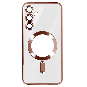 Avizar Coque MagSafe pour Samsung S23 FE en Silicone Contour Chromé Rose Champagne