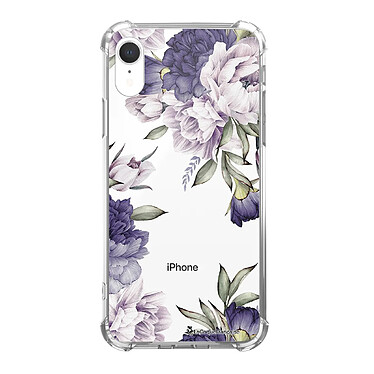 LaCoqueFrançaise Coque iPhone Xr anti-choc souple angles renforcés transparente Motif Pivoines Violettes