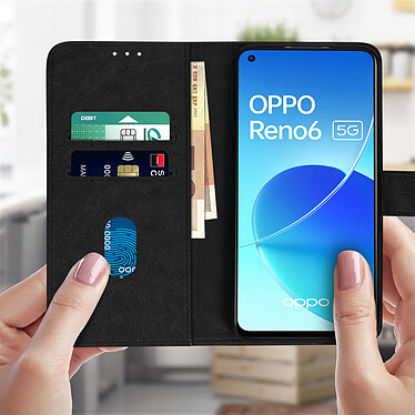 Avis Avizar Housse Oppo Reno 6 5G Clapet Portefeuille Fonction Support vidéo noir