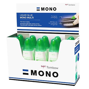 TOMBOW Set de 10 tubes de Colle Liquide MONO MULTI Double Pointe 25 ml