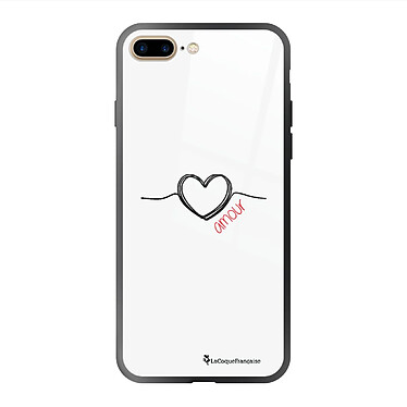 LaCoqueFrançaise Coque iPhone 7 Plus/ 8 Plus Coque Soft Touch Glossy Coeur Noir Amour Design