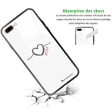 Avis LaCoqueFrançaise Coque iPhone 7 Plus/ 8 Plus Coque Soft Touch Glossy Coeur Noir Amour Design