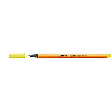 STABILO Stylo-Feutre POINT 88 Pointe Fine 0,4 mm Jaune FLUO x 10