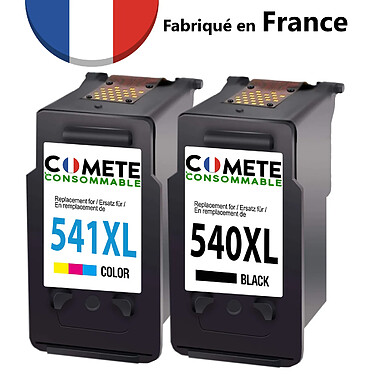 COMETE, Entreprise Française - 540XL - 2 Cartouches Compatibles CANON 540XL/541XL - Noir et Couleur