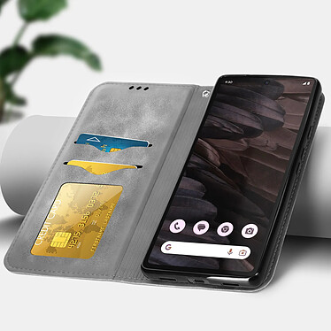 Avis Avizar Étui Portefeuille pour Google Pixel 7a Porte-cartes Soft-touch Clapet aimanté  Gris