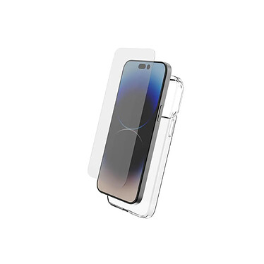 Myway Coque pour Apple iPhone 15 Pro Souple et Protection d'Écran en Verre Trempé Transparent