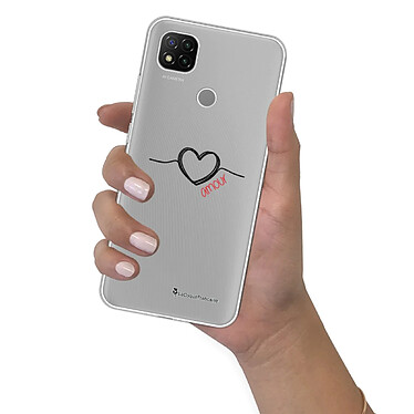 LaCoqueFrançaise Coque Xiaomi Redmi 9C 360 intégrale transparente Motif Coeur Noir Amour Tendance pas cher